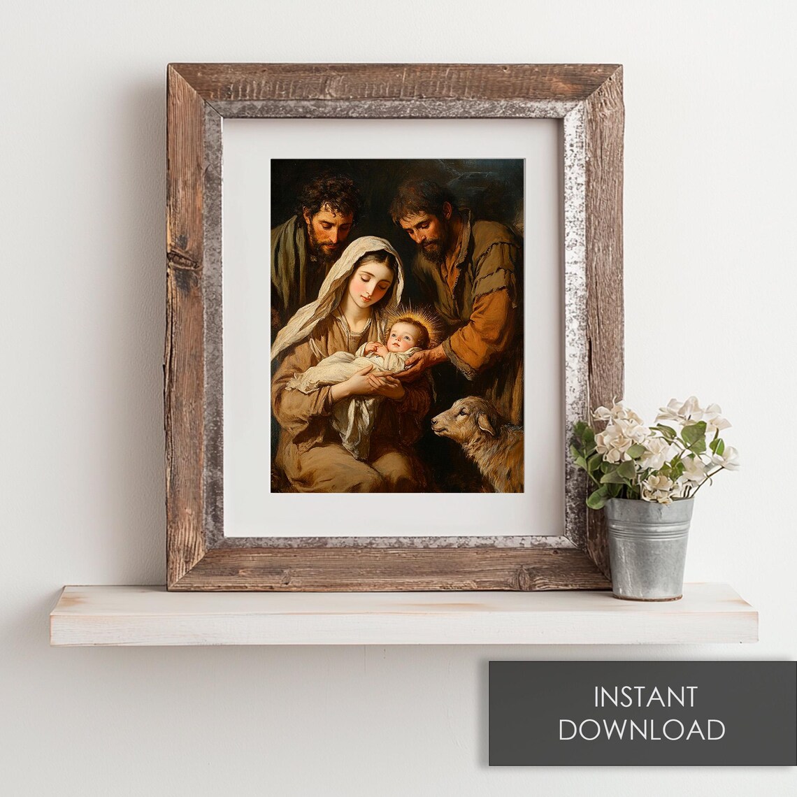 Holy Family With Baby Jesus Old Master Style Nativity Poster - Image 6