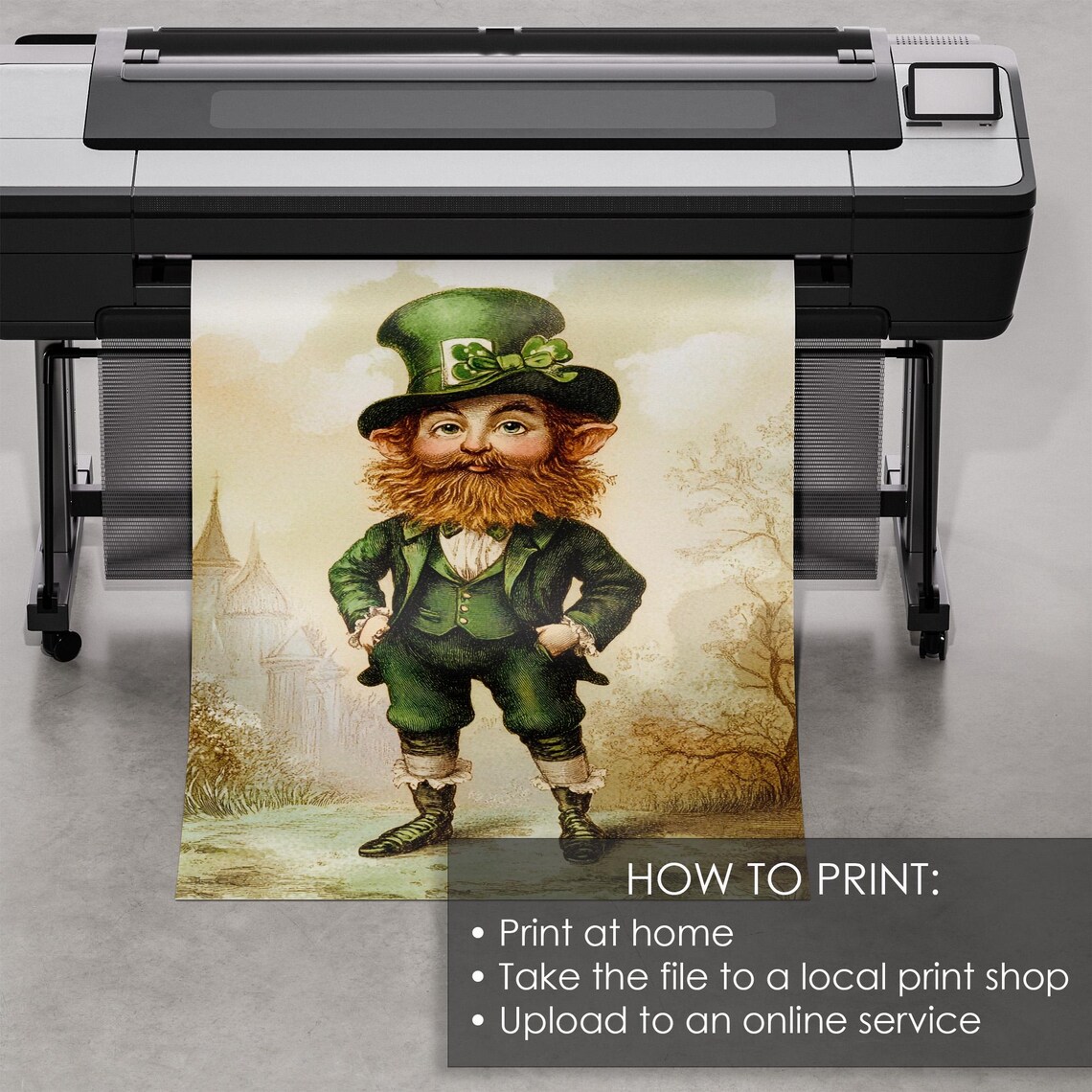 Vintage Leprechaun With Red Beard And Green Top Hat Portrait Poster - Image 5
