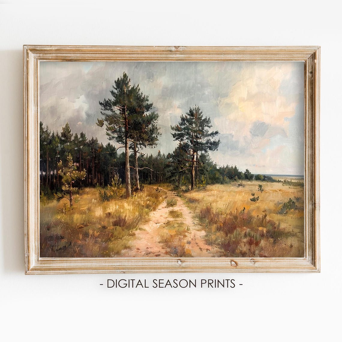 Forest Wall Art Pine Tree Print Scandinavian Wall Art Prints Vintage Nordic Landscape Painting