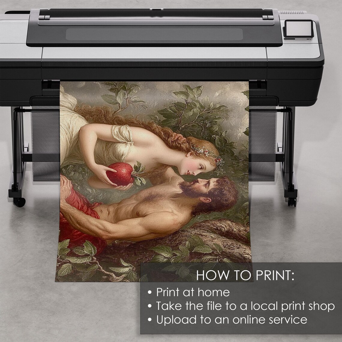Adam And Eve In Garden Of Eden Classical Religious Apple Scene Print - Image 5