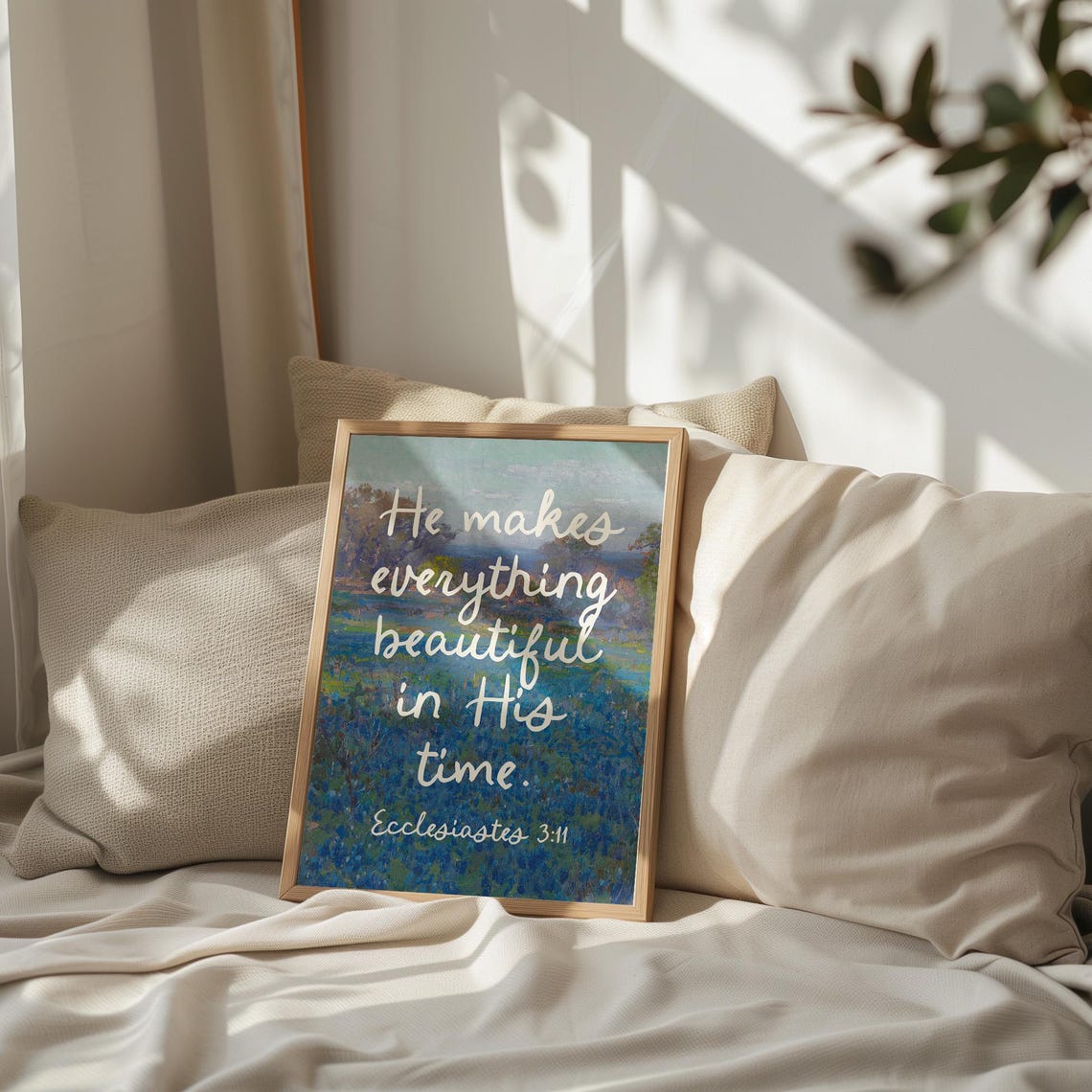 He Makes Everything Beautiful Ecclesiastes 3:11 Bluebonnet Poster - Image 2