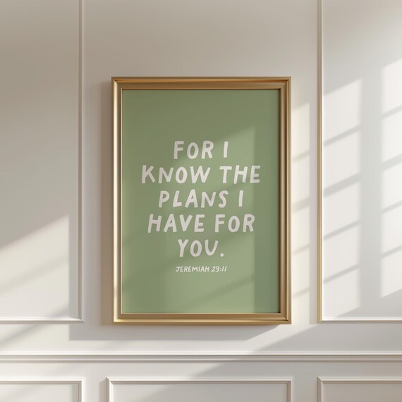 For I Know the Plans I Have for You Jeremiah 29:11 Sage Poster