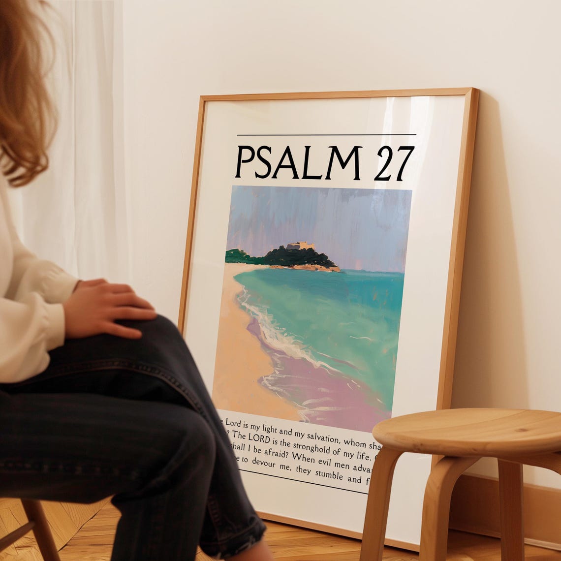 Psalm 27 The Lord Is My Light Tropical Island Beach Scripture Poster - Image 3