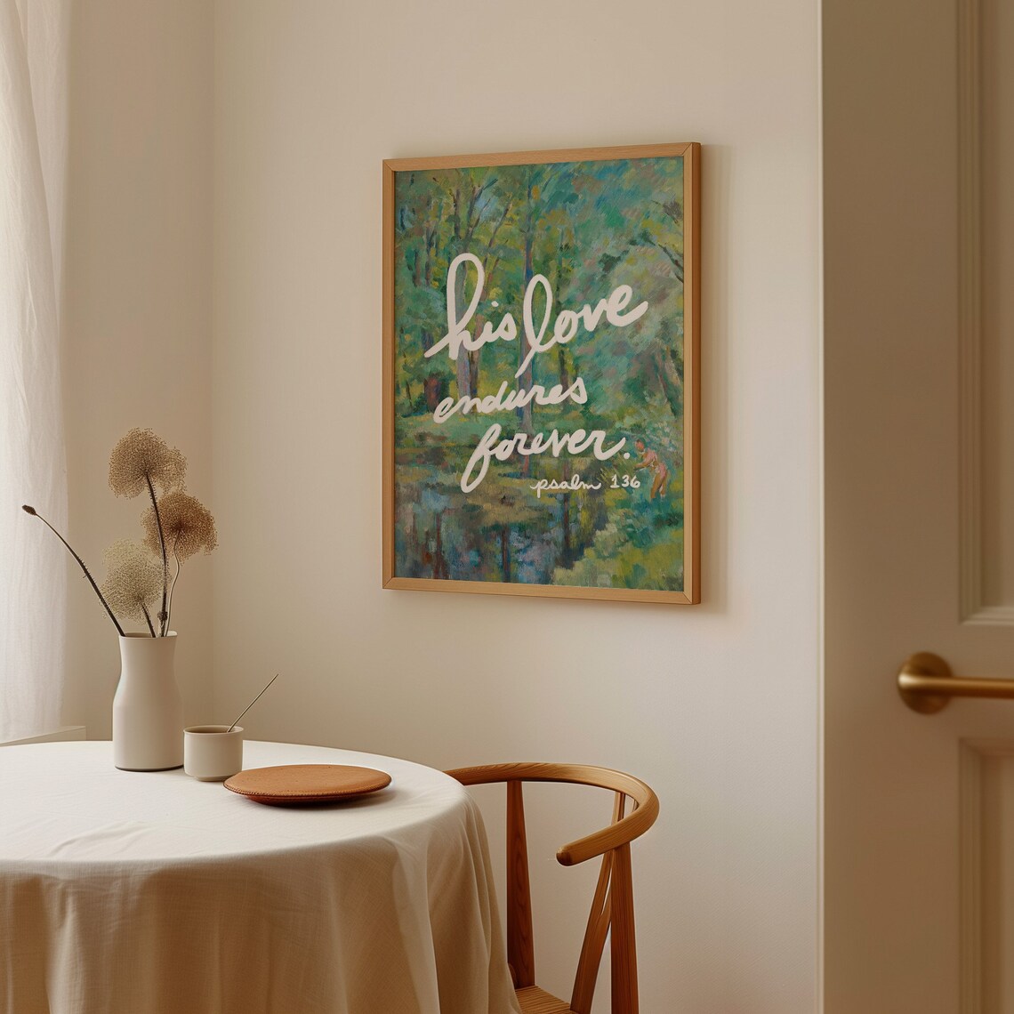 His Love Endures Christian Bible Verse Art Print - Image 3