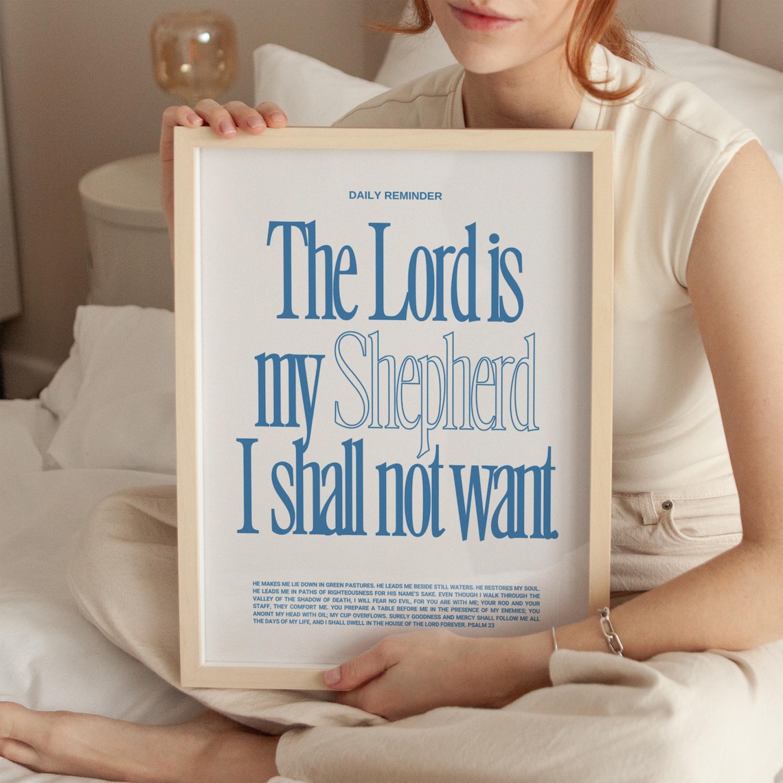 Daily Reminder The Lord Is My Shepherd I Shall Not Want Blue Type Poster - Image 3