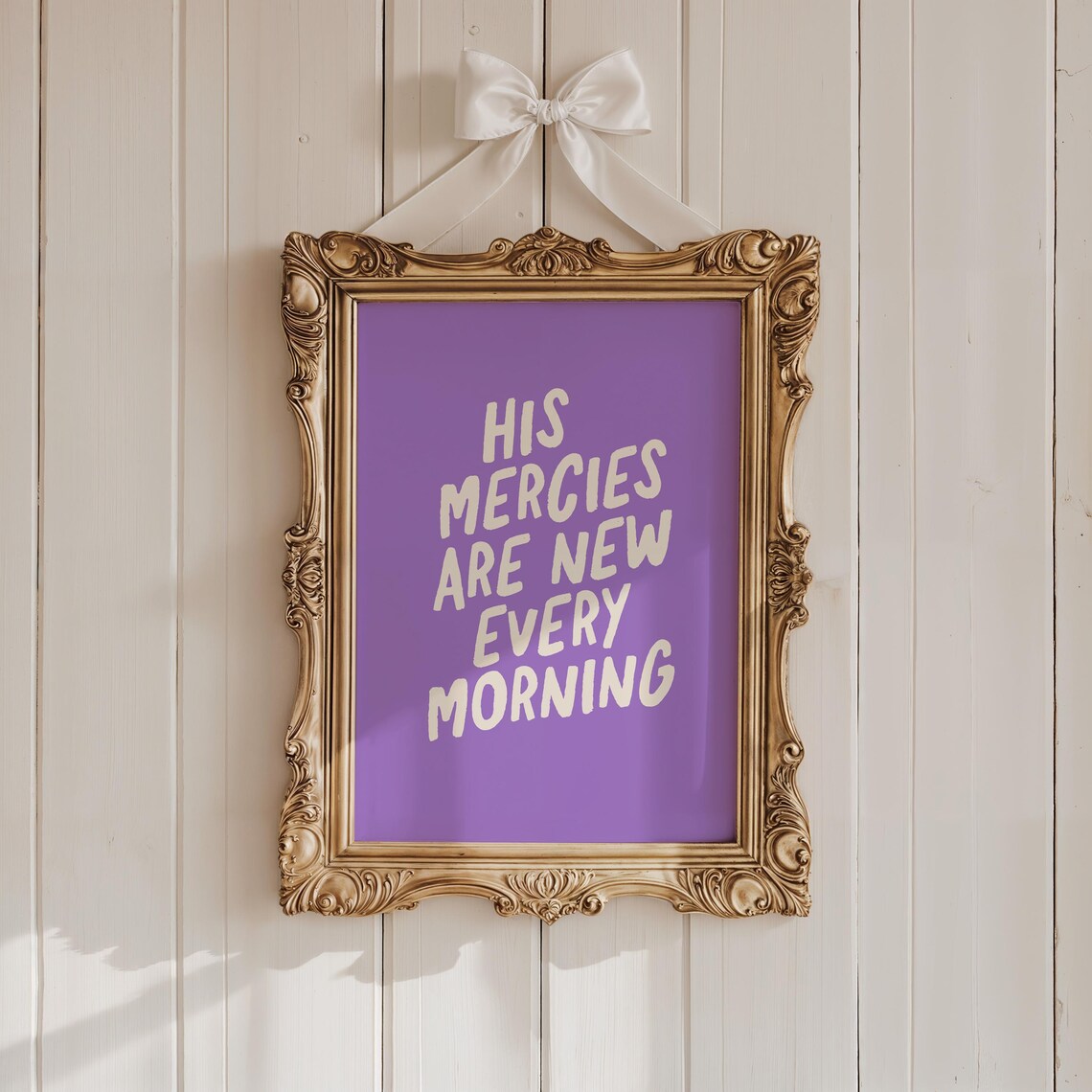 His Mercies Are New Every Morning Purple Hand Lettered Poster - Image 2