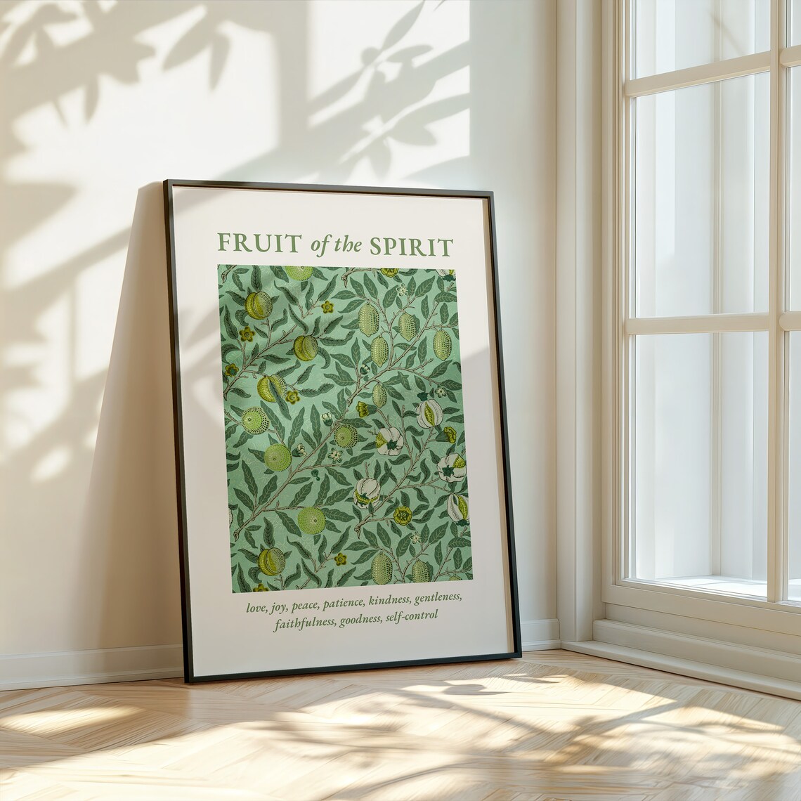 Fruit Of The Spirit Art Print, Sage Green Floral - Image 3
