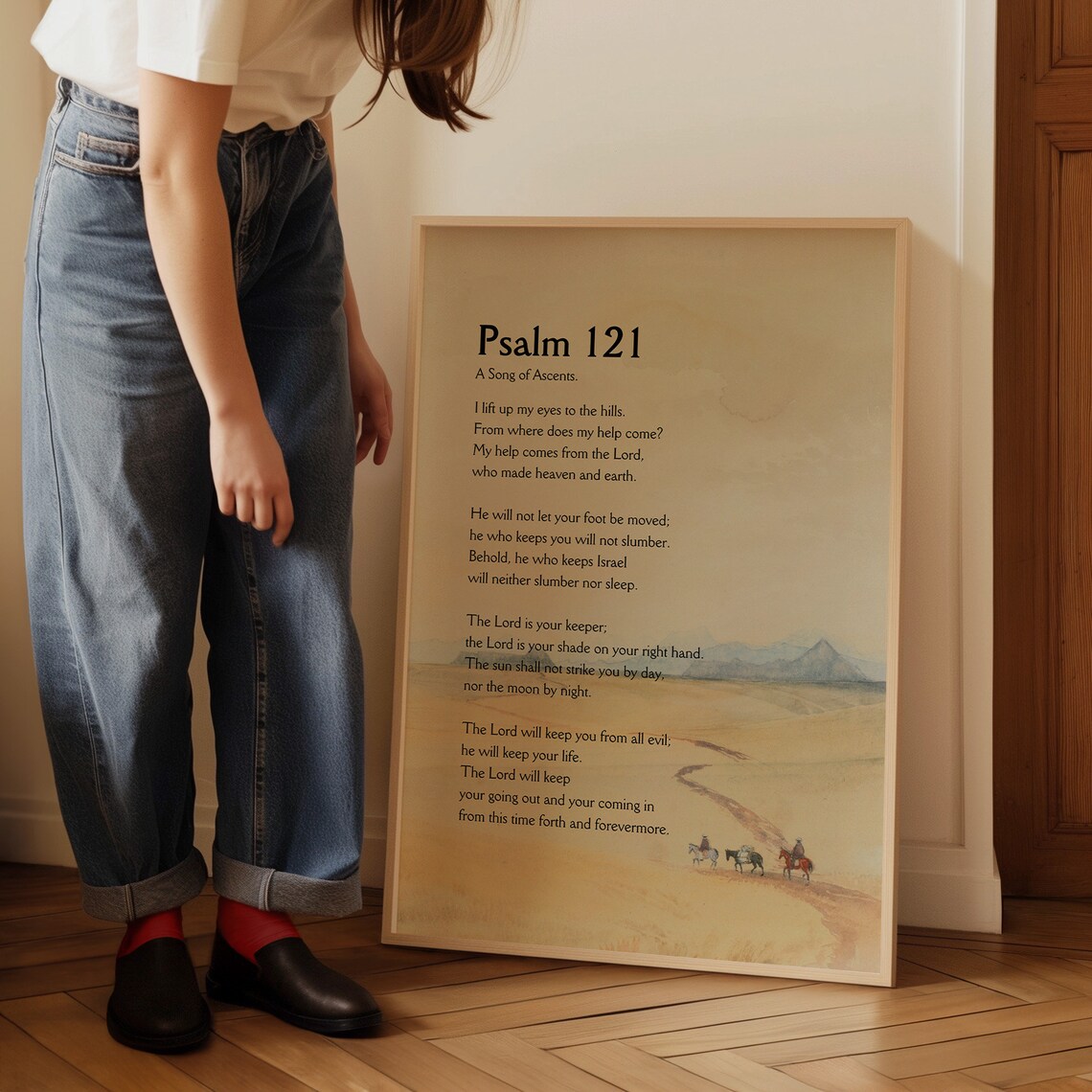 Psalm 121 Song of Ascents Bible Chapter Print Desert Journey Scripture Art - Image 3