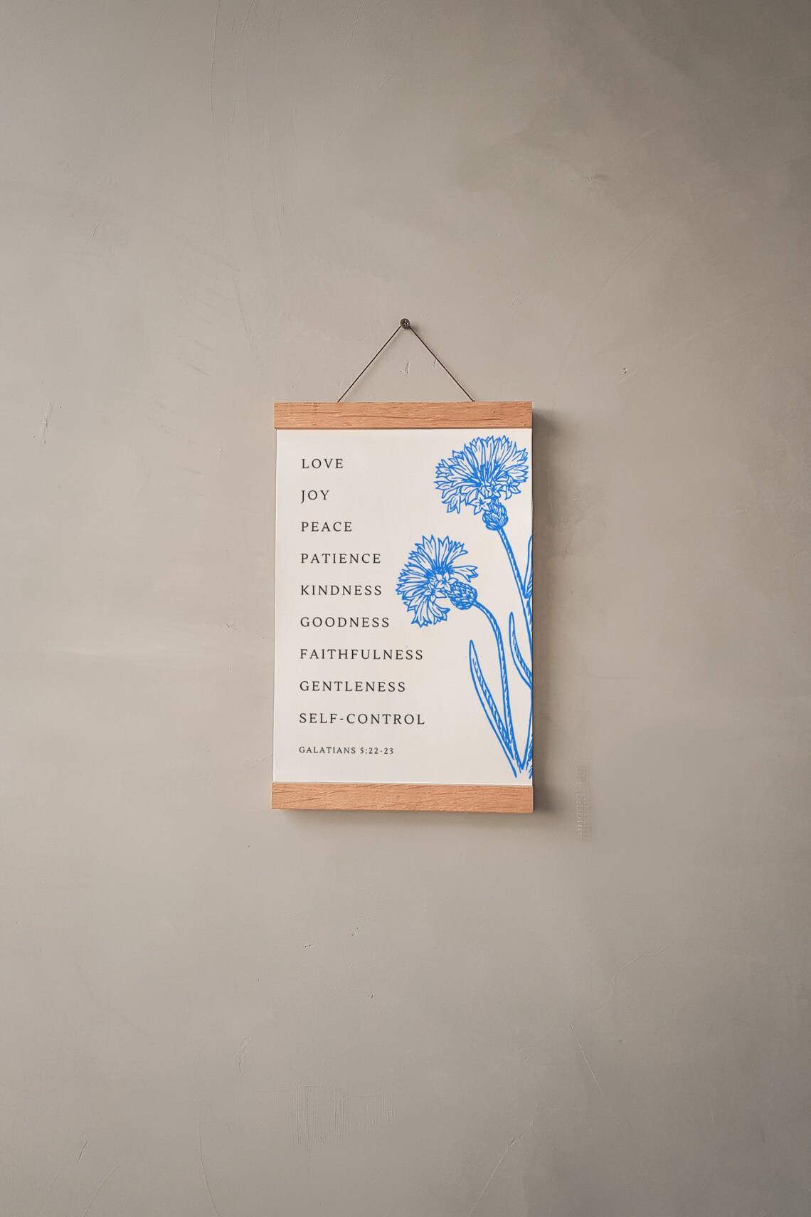 Fruit Of The Spirit Galatians 5:22-23 Cornflower Scripture Poster - Image 2