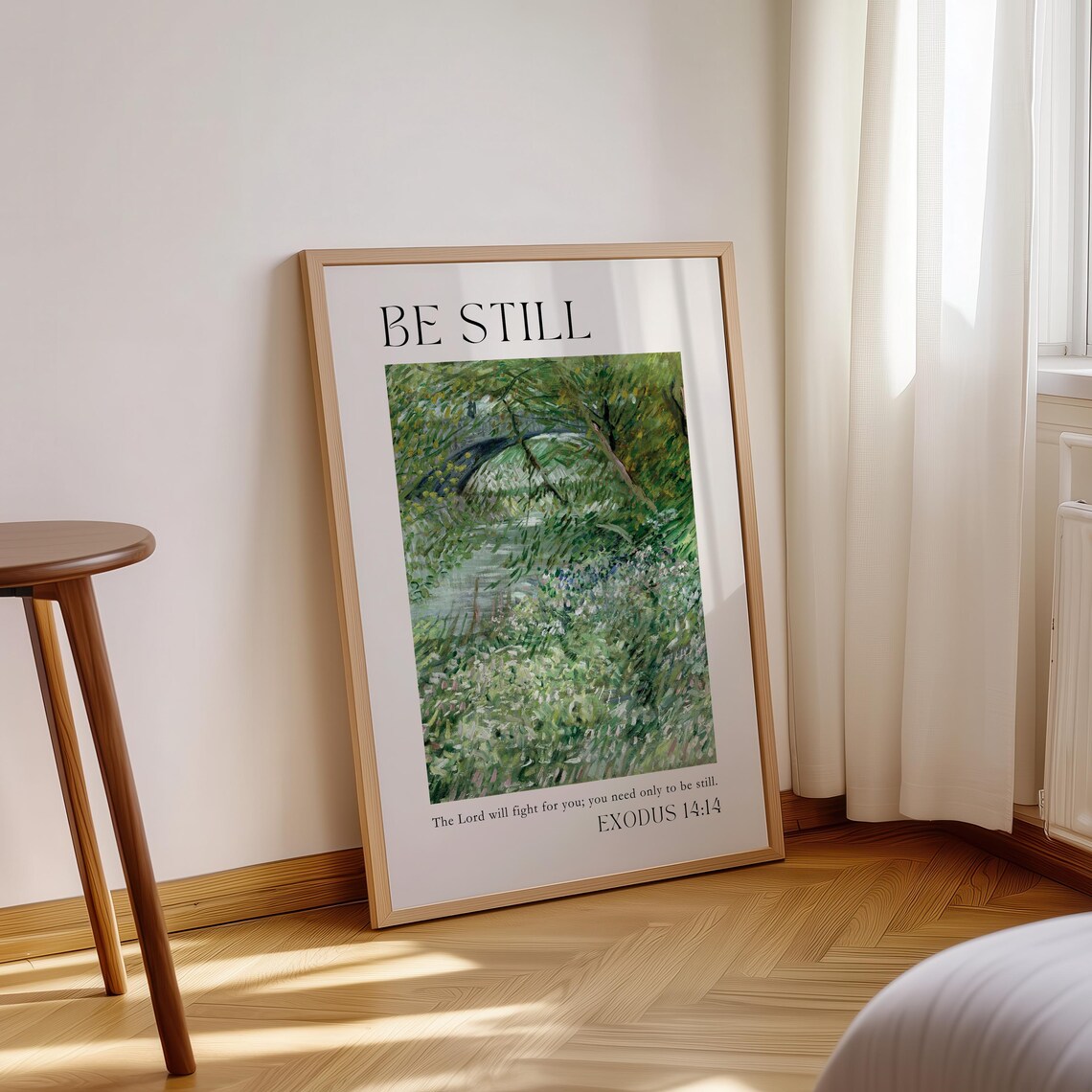Exodus 14:14 Vintage Christian Wall Art Print - Image 2