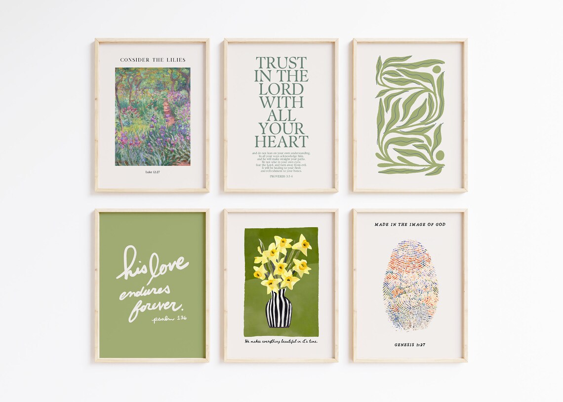 Spring Christian Gallery Wall Set, Bible Verse Art Print - Image 4
