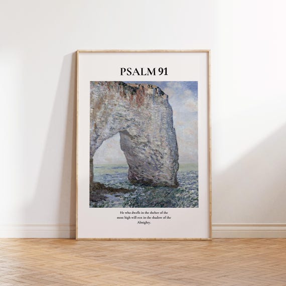 Psalm 91 Christian Wall Art Quote Wall Art Bible Verse Poster Minimalist Christian Print Trendy Apartment Decor Motivational Art