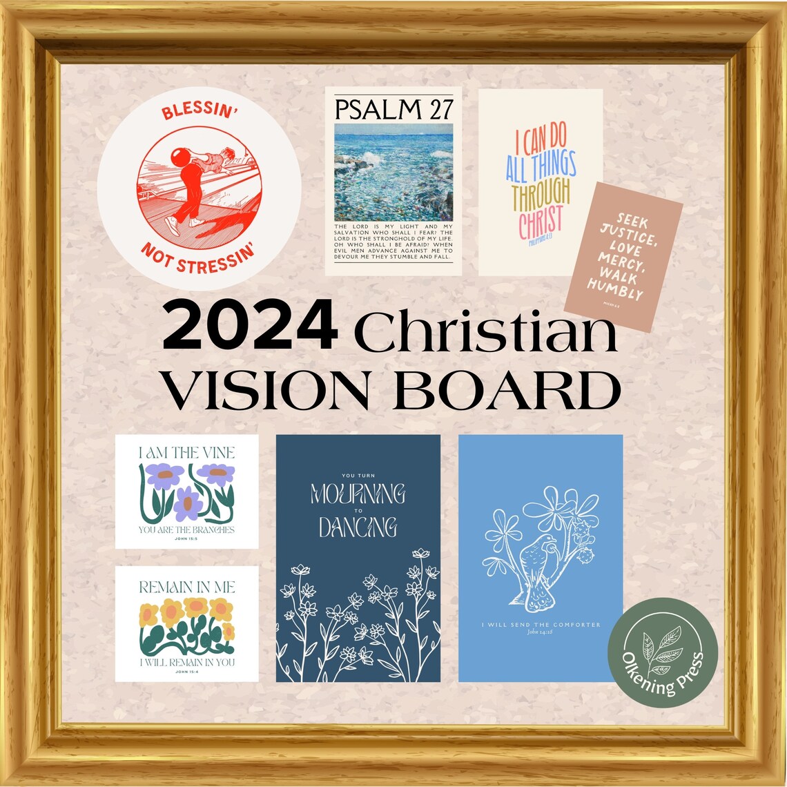 Christian Bible Verse Vision Board Art Print