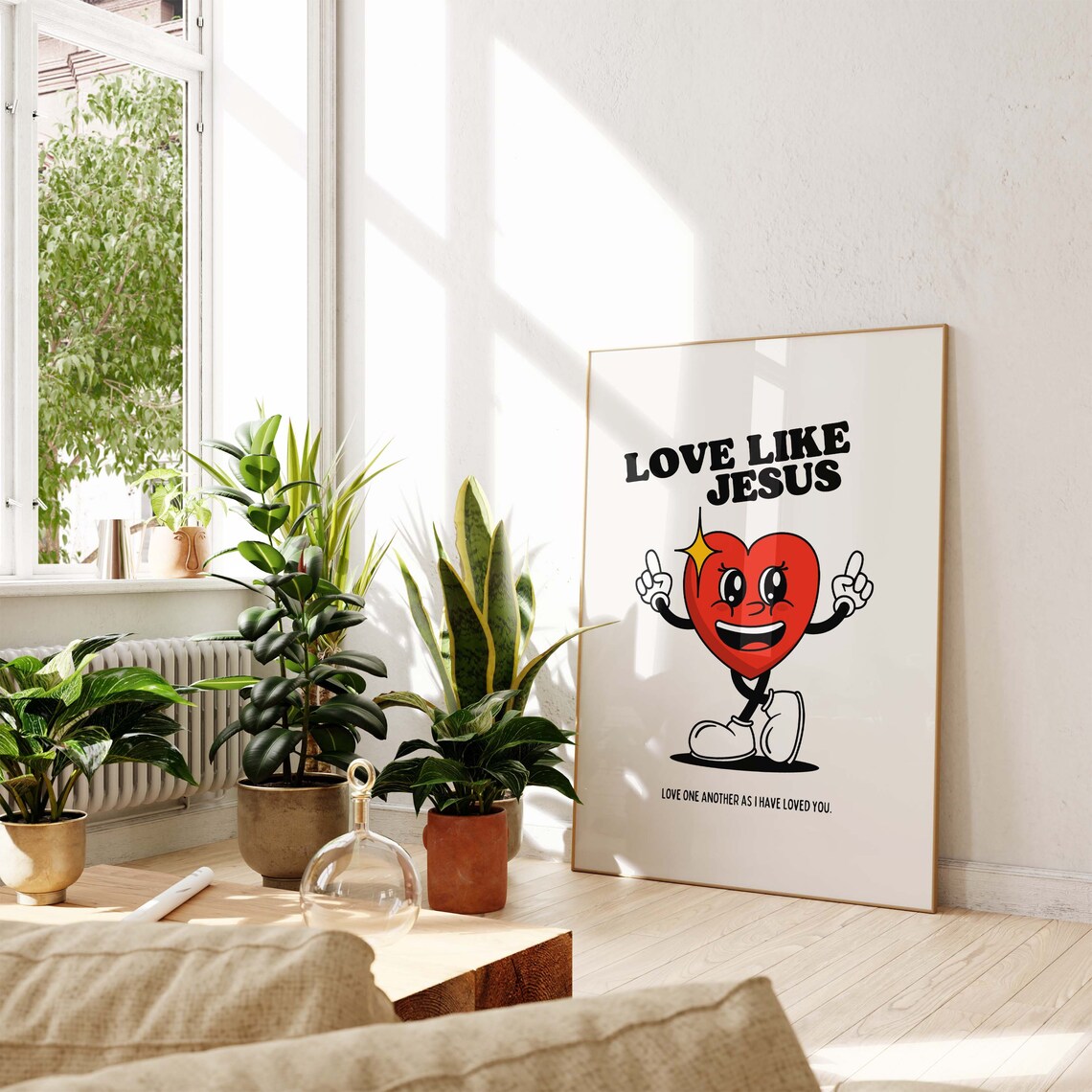 Love Like Jesus Retro Christian Poster Print - Image 3