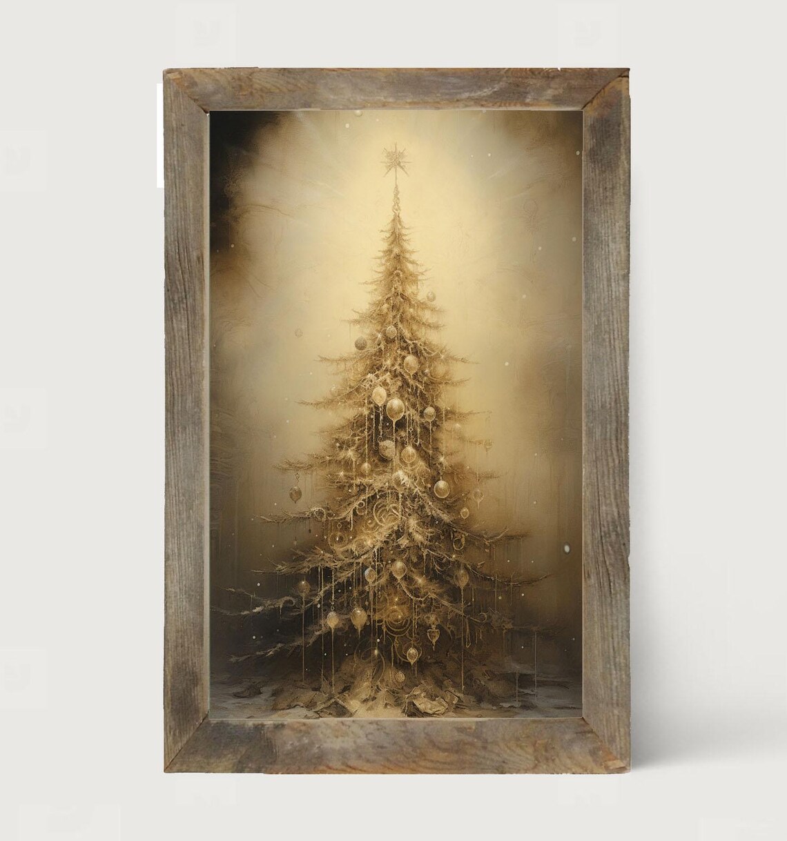 Adorned Christmas Tree Festive Winter Art Print - Image 4