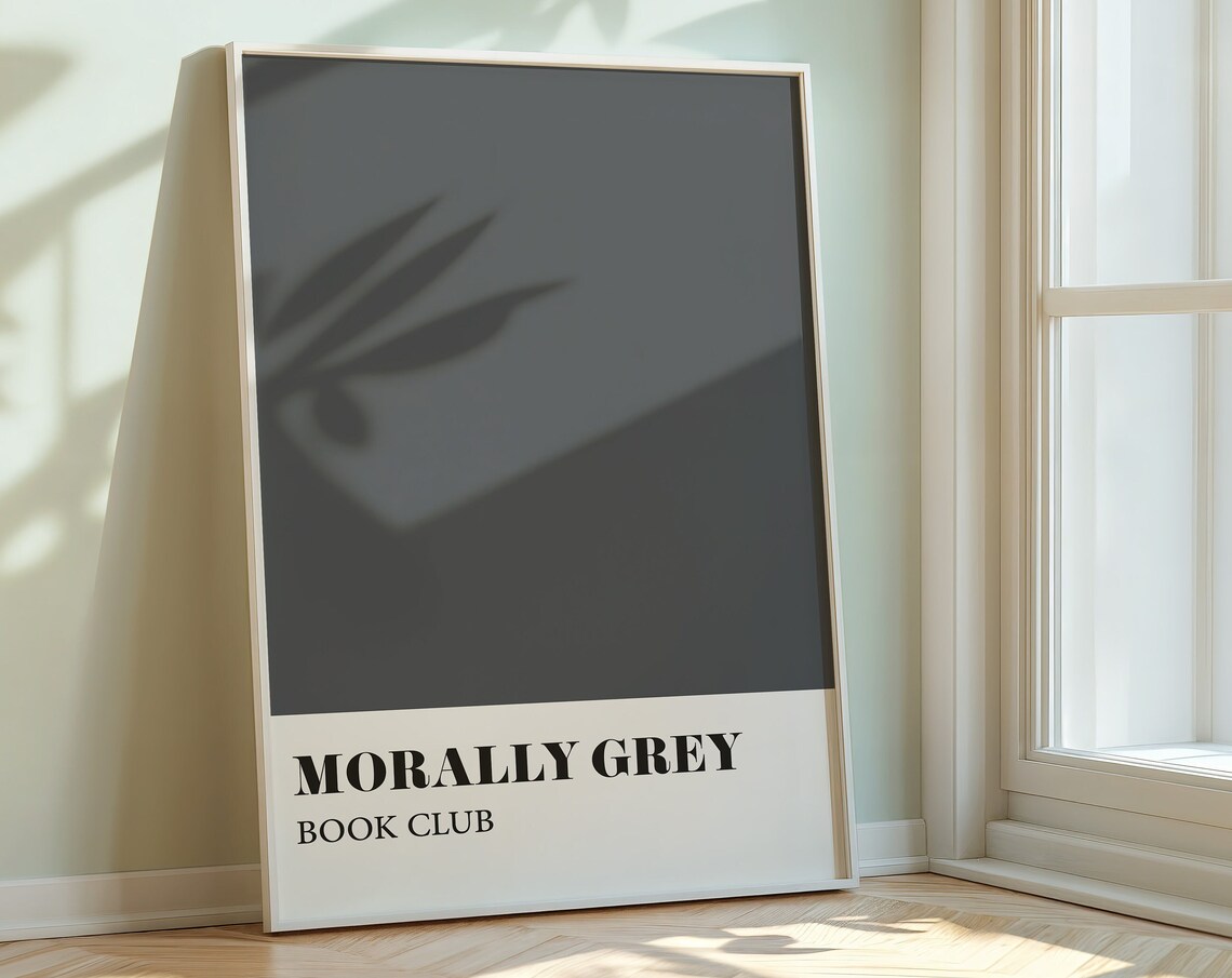 Morally Grey Book Club Dark Grey Minimalist Modern Chic Poster