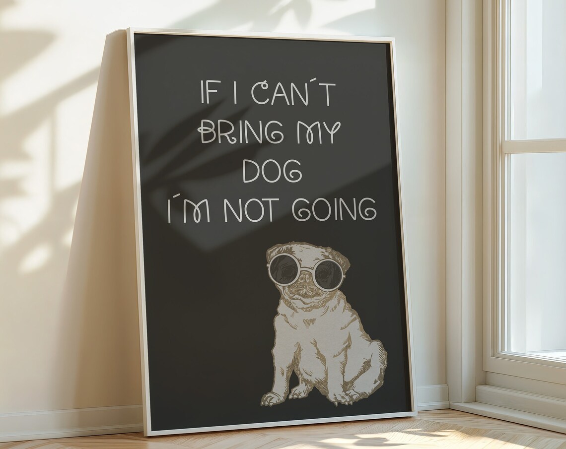 If I Cant Bring My Dog Im Not Going Cool Pug Sunglasses Poster