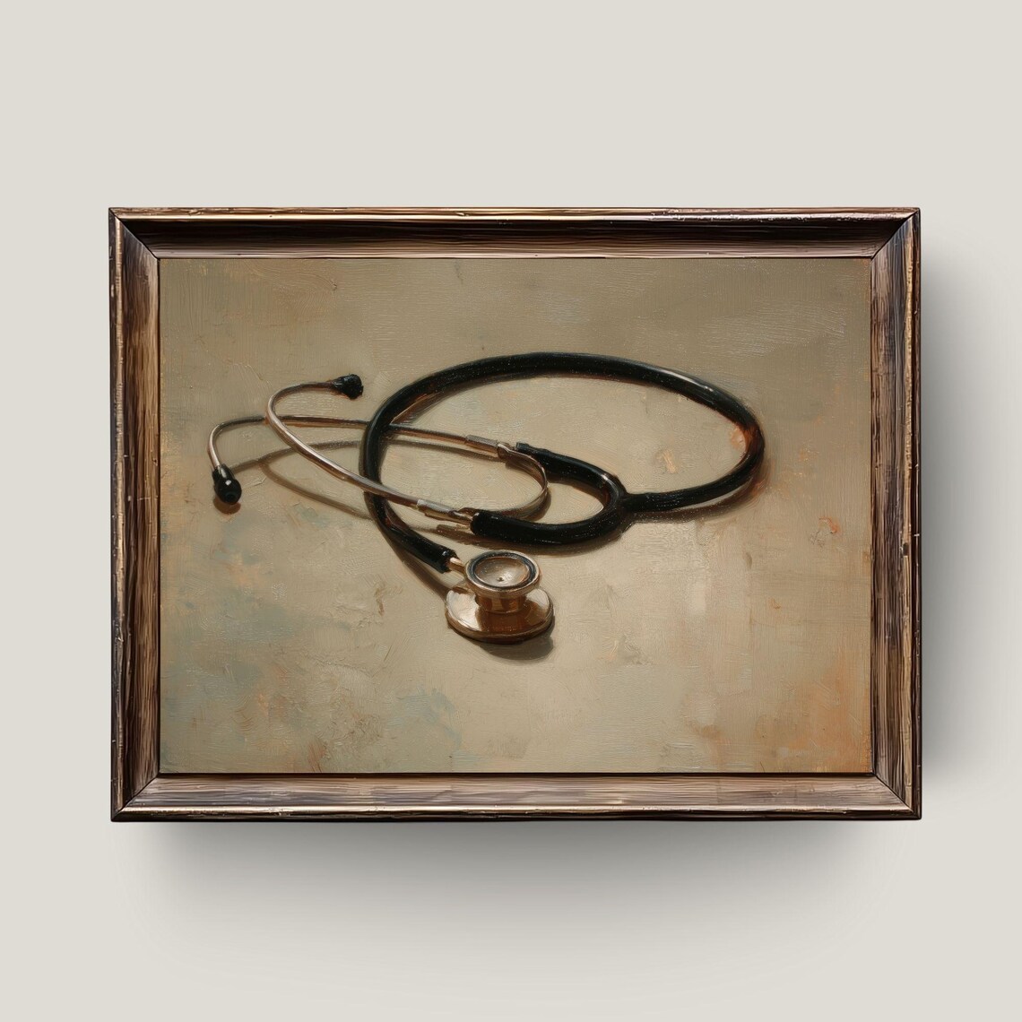 Classic Stethoscope Oil Painting Medical Doctor Office Art Poster
