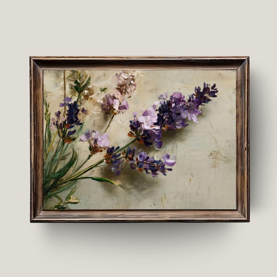 Lavender Still Life Art Print Vintage Botanical Painting