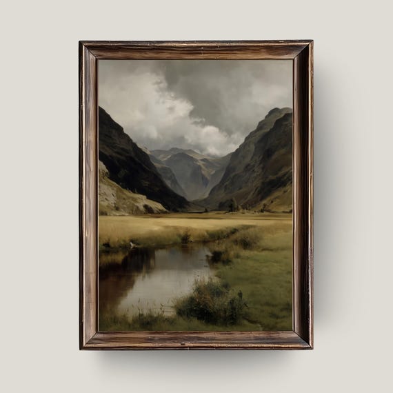 Nature Wall Art Print Misty Valley And Mountains