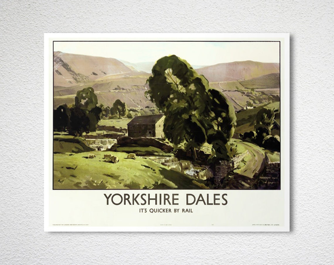 Yorkshire Dales England Vintage Rail Countryside Landscape Poster - Image 2