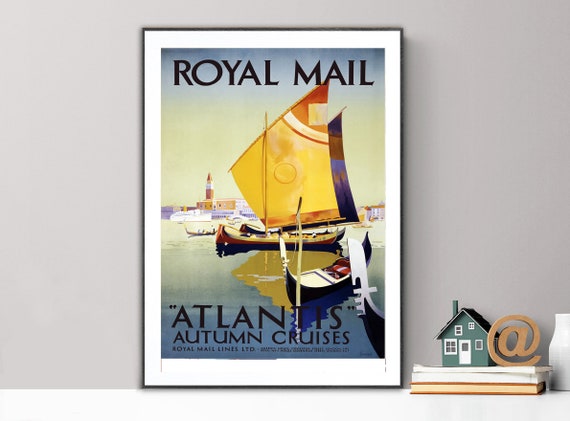Royal Mail Atlantis Vintage Travel Poster Poster Paper Or Print Gift Idea Wall Decor