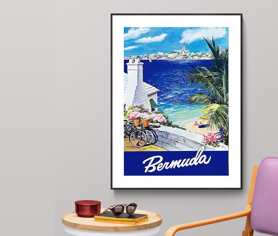 Bermuda Vintage Travel Poster Poster Paper Or Print Gift Idea Wall Decor