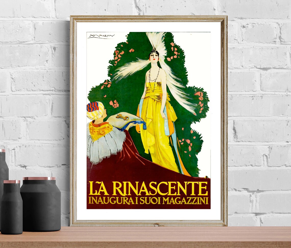 La Rinascente Inaugura Magazzini Art Deco Fashion Vintage Poster - Image 3