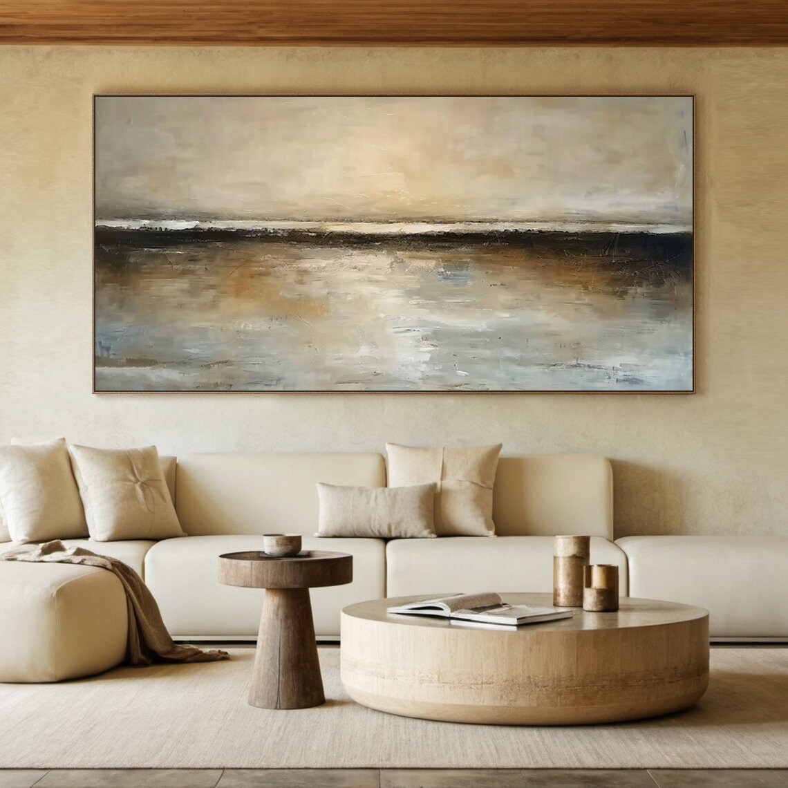 Brown Calm Sea Abstract Art Print, Wabi Sabi Landscape - Image 6