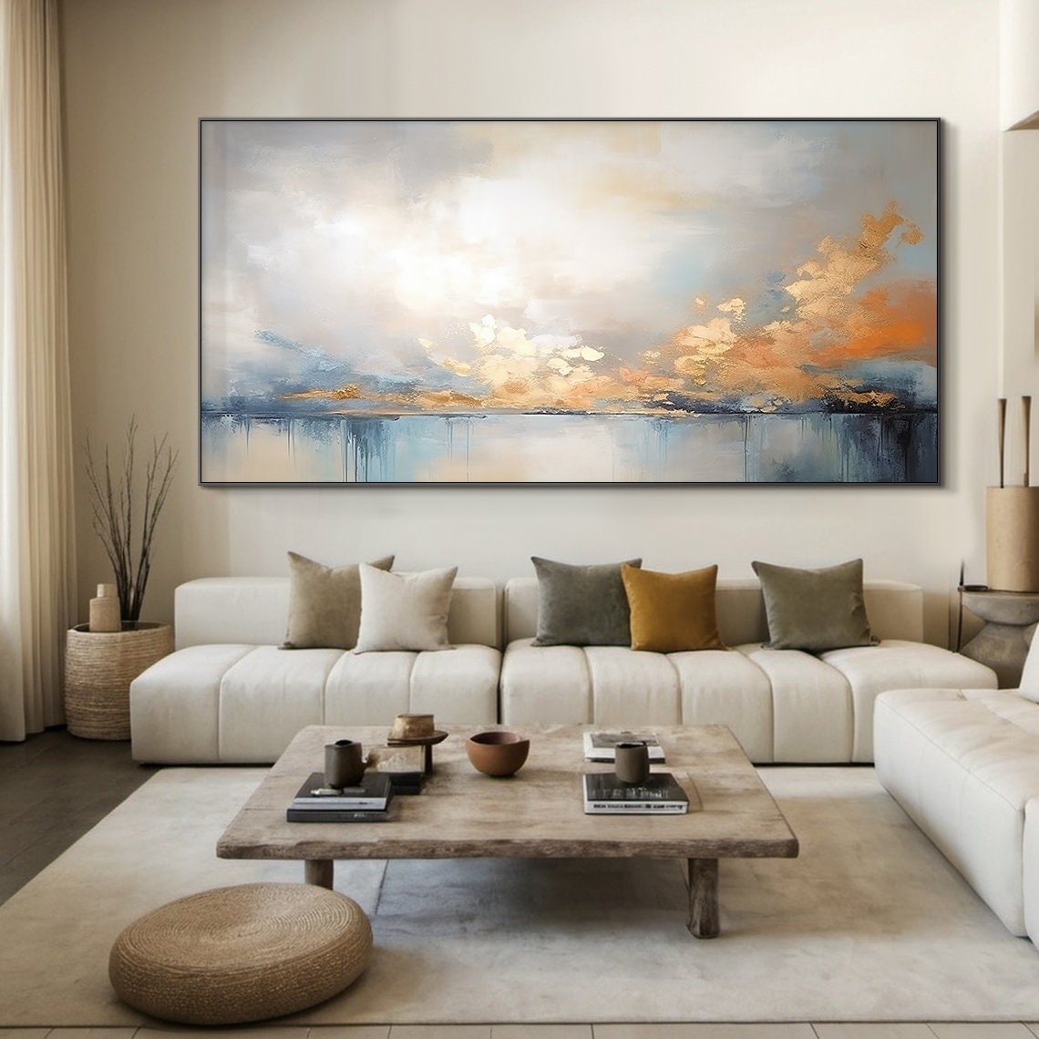 Large Original Nature Painting Sky Sunset Abstract Texture Painting Stylish And Exquisite Room Art Modern Living Room Art - Image 6