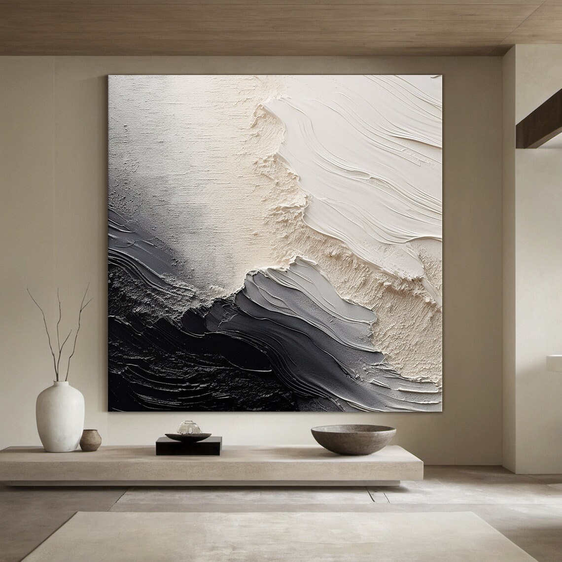 Grey Abstract Painting, Minimalist Wall Art Print - Image 3