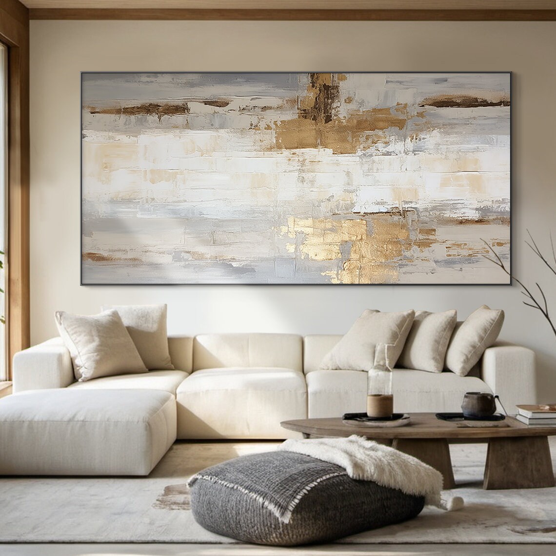 Wabi Sabi Abstract Texture Art Print, White and Orange - Image 5