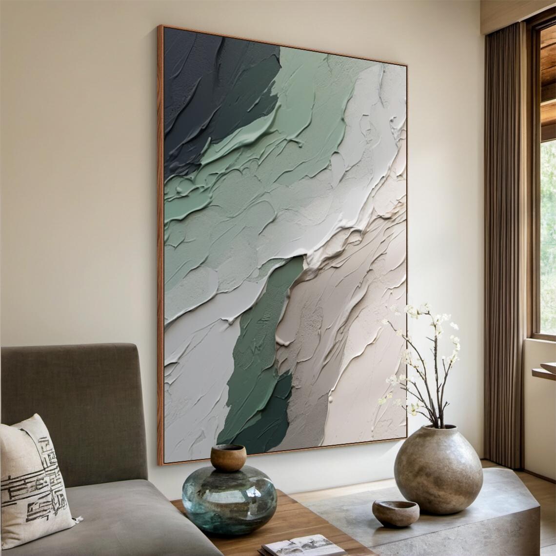 Black and Grey Abstract Landscape, Minimalist Art Print - Image 6