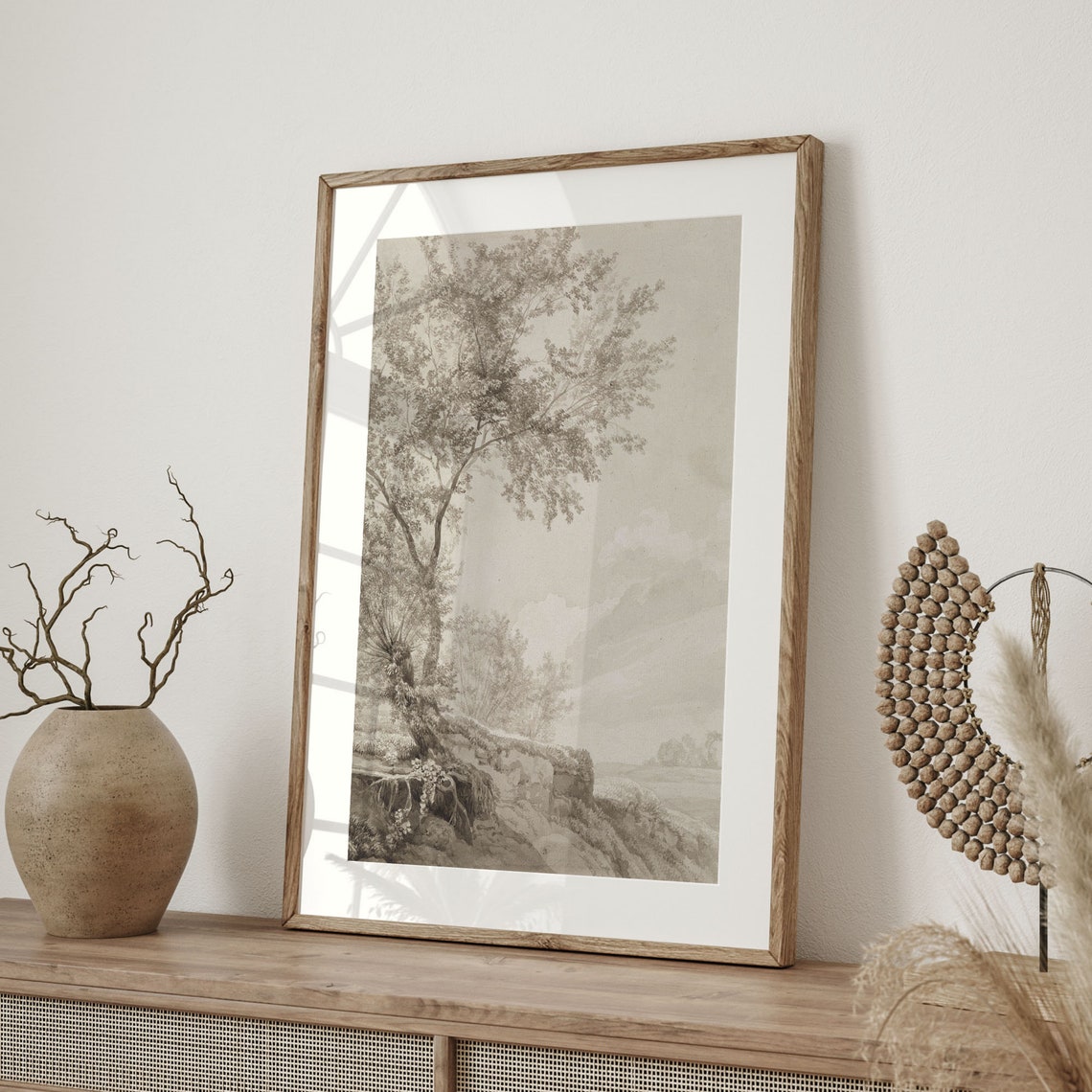 Neutral Tree Sketch Art Soft Nature Inspired Drawing Rustic Wall Decor Tranquil Serene Home Accent C16 815 - Image 4