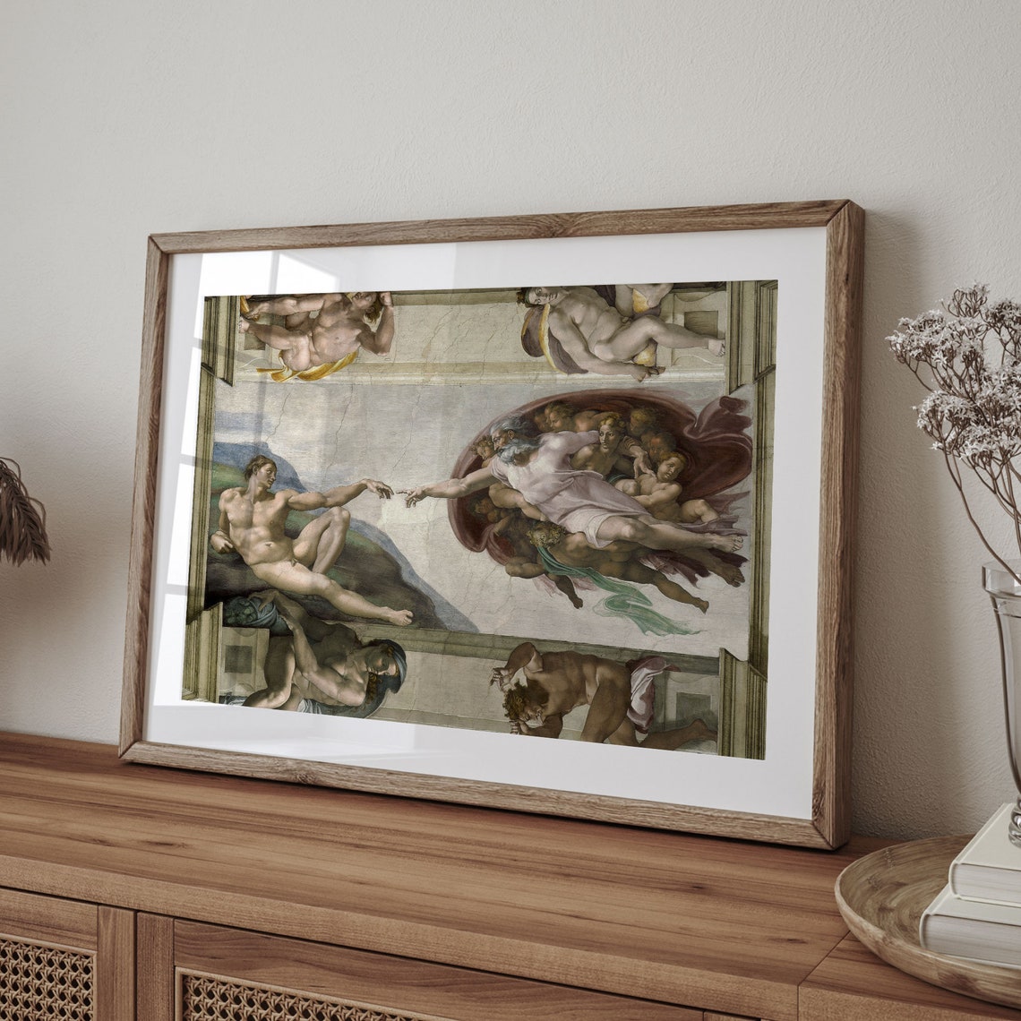 Michelangelo Creation of Adam Sistine Chapel Fresco Art Poster - Image 4