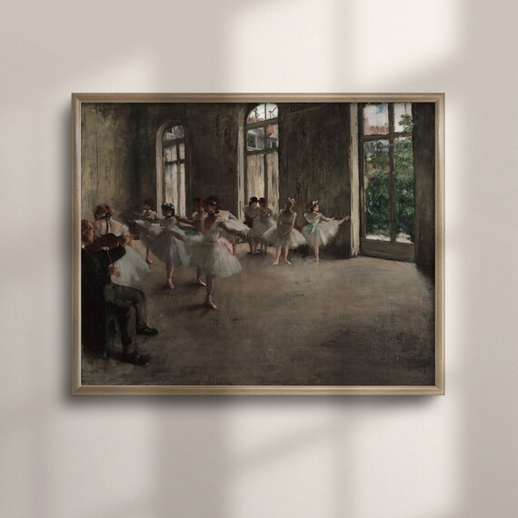 Edgar Degas The Rehearsal Ballerinas Ballet Studio Vintage Dance Painting Poster