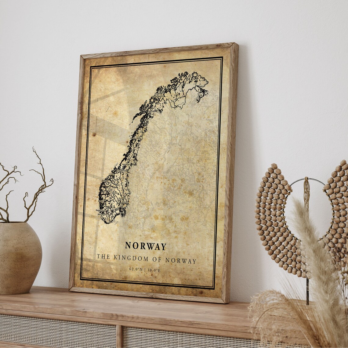 Norway Vintage Map Poster Print, Road Map - Image 3