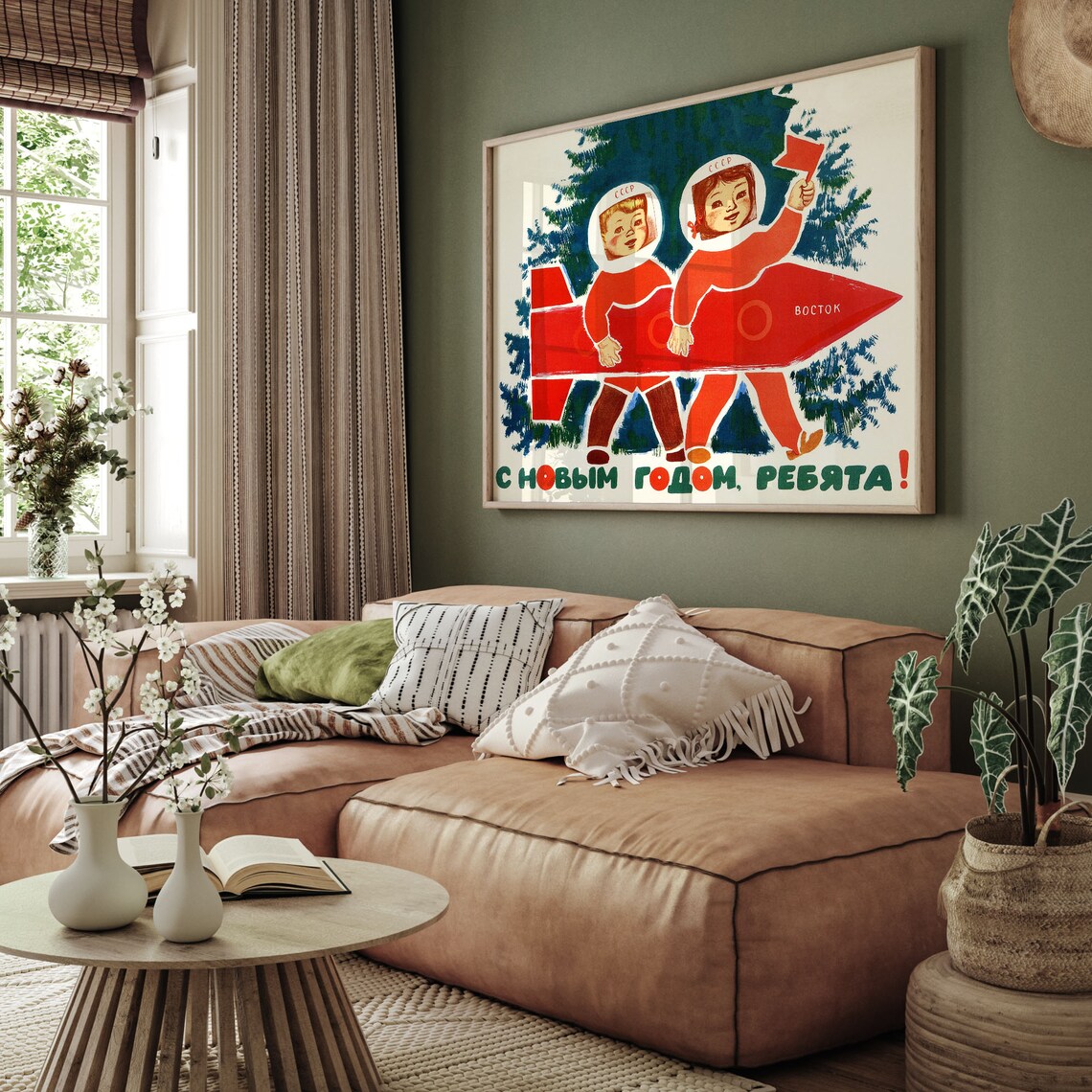 Soviet Propaganda Vintage Cccp New Year Poster Print - Image 2