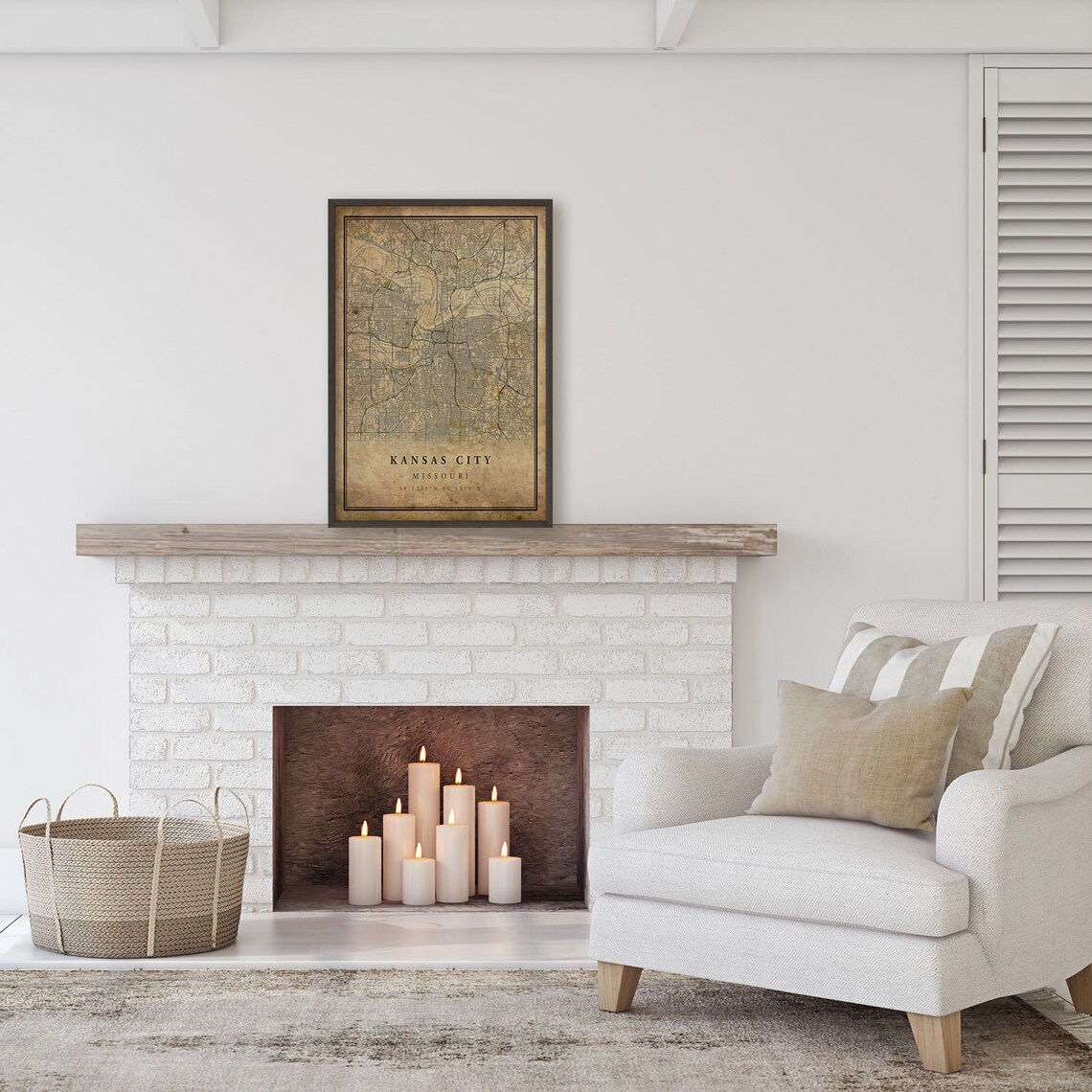 Kansas City Vintage Map Poster, Rustic Travel Art Print - Image 2