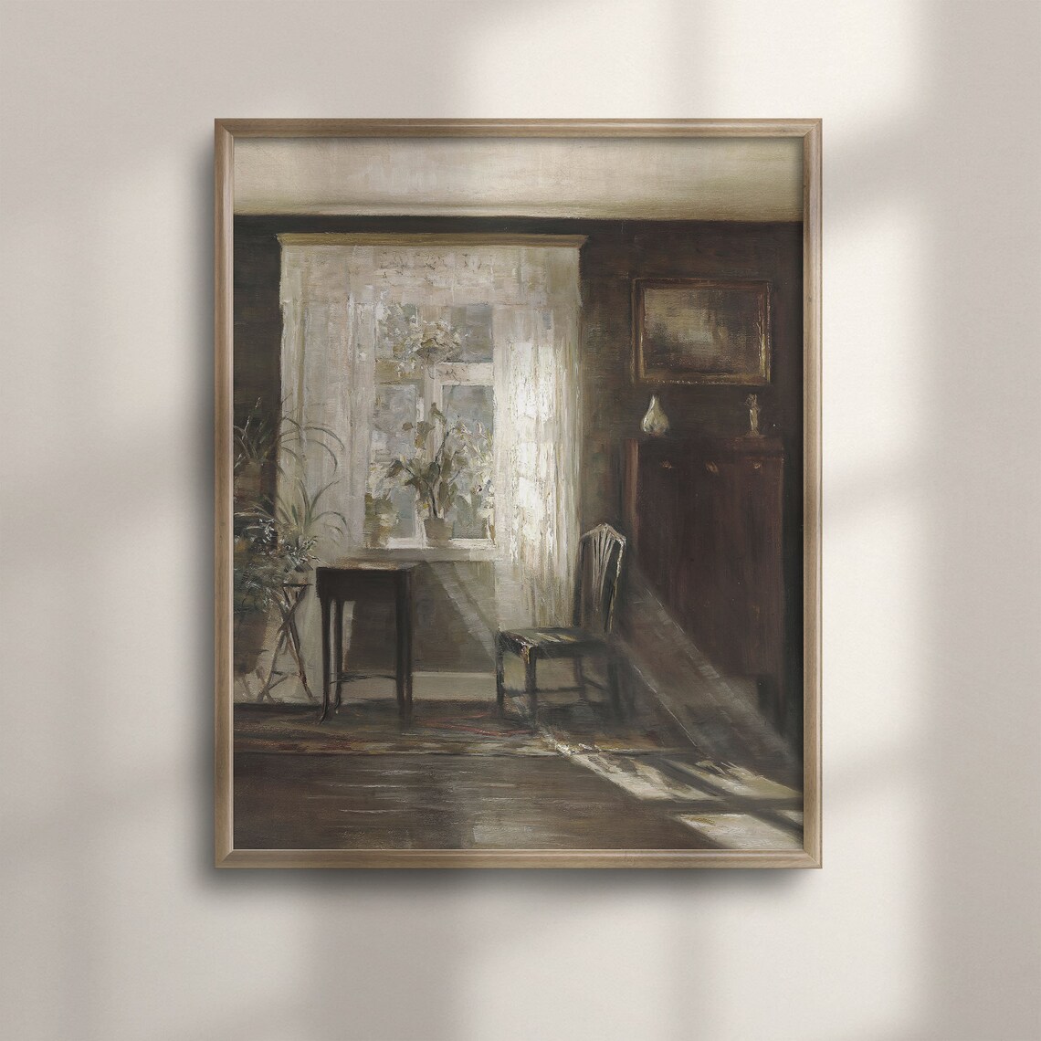 Sunlit Window Interior Vintage European Room Oil Painting Poster