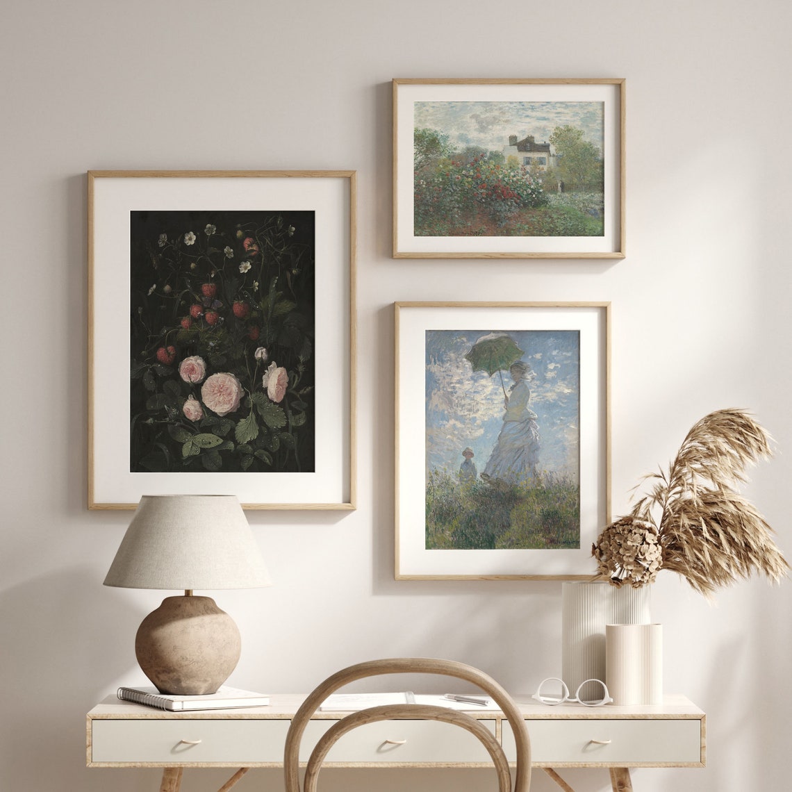 Vintage Still Life Roses Painting Floral Wall Art Home Decor Country Flower Oil Painting Autumn Roses C16 1324 - Image 2