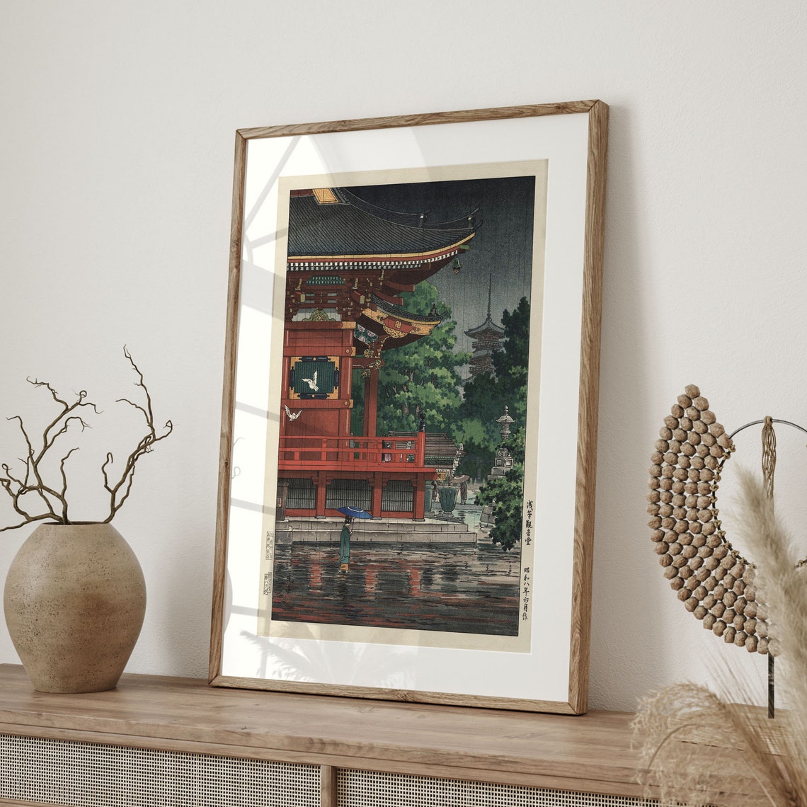 Tsuchiya Koitsu Rain at Asakusa Kannon Temple Night Shower Poster - Image 4