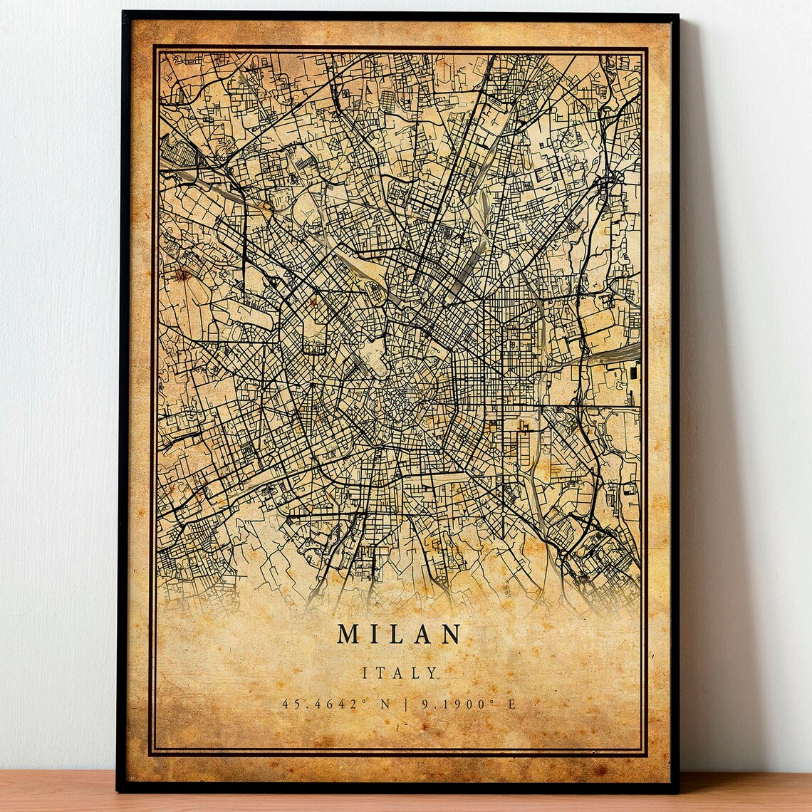 Milan Vintage Map Poster, Rustic Italy Travel Art - Image 4