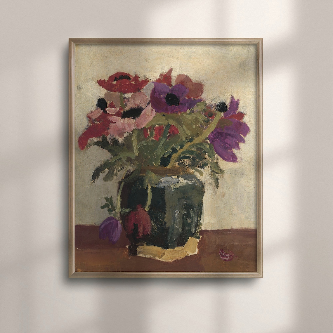 Vintage Floral Oil Painting Peonies Art Print