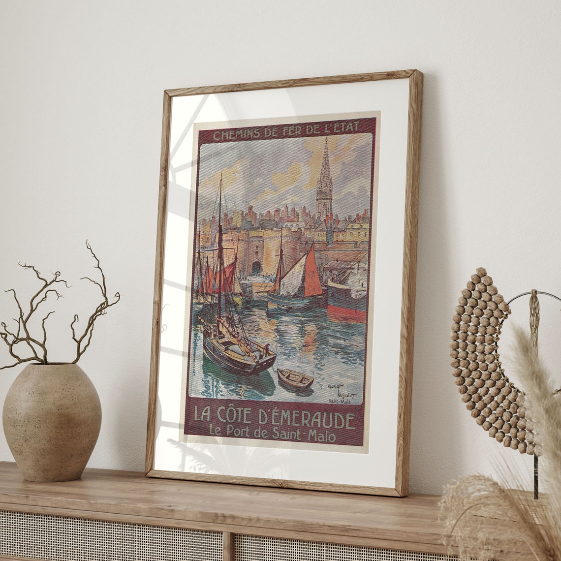 Saint Malo Emerald Coast Brittany Vintage French Railway Poster Art - Image 4