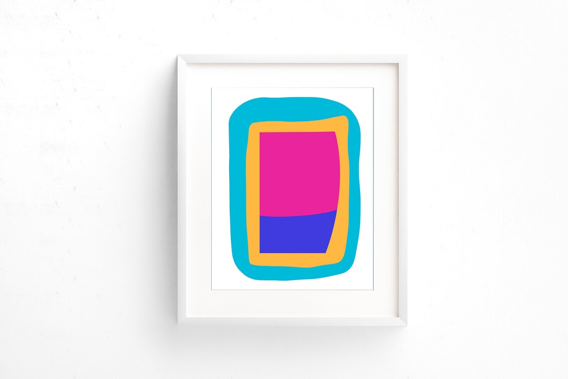 Maximalist Abstract Wall Art, Bold Color Print