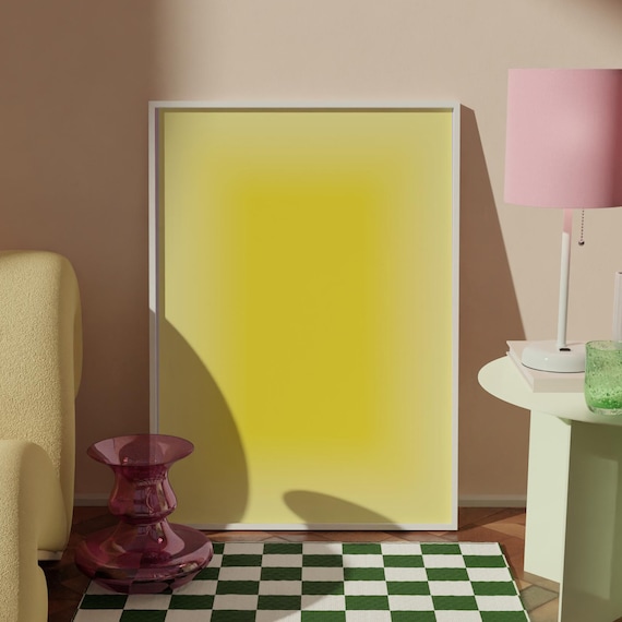 Yellow Aura Gradient Sunny Spiritual Minimalist Abstract Poster Wall Decor