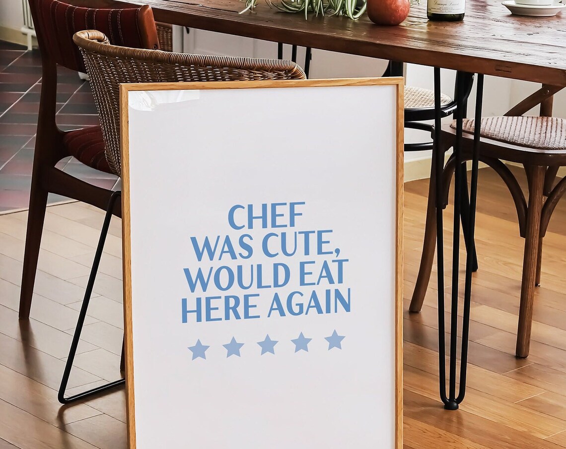 Chef Was Cute Handwritten Typography Art Print - Image 2
