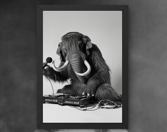 Funny Music Animal Art Dj Gift Print Humorous Wall Decor Animal Art For Music Lovers Gamer Gift Home Printables