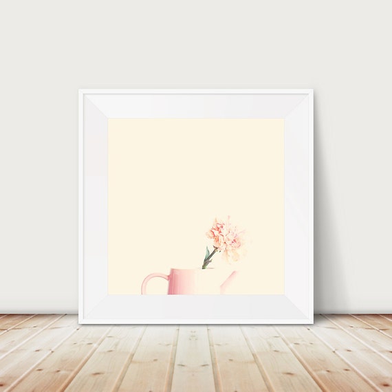 Pink Carnation Photograph Teapot Still Life Art Print